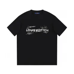 Premium Louis Vuitton Kurzarm Baumwolle Klassischer Stil