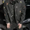Hochwertige Louis Vuitton Jacken im Denim-Stil mit Stickerei
