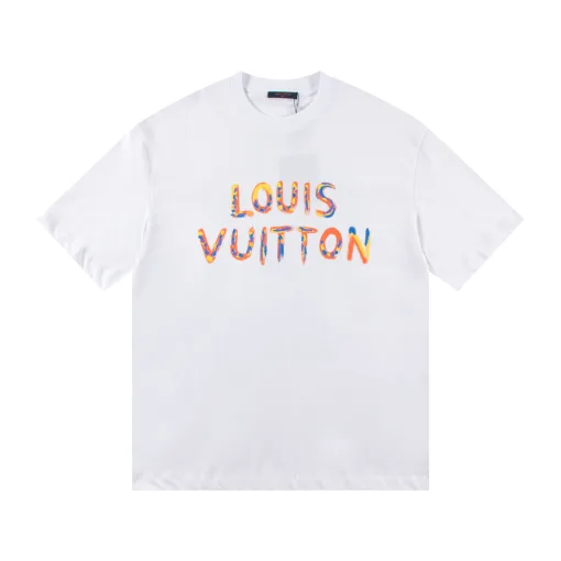 Luxus Louis Vuitton Kurzarm Schwarz Baumwolle Luxus