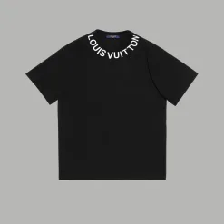 Premium Louis Vuitton Kurzarm Baumwolle Print Luxus