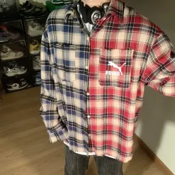 Premium Qualität Puma Langarm Orange Plaid Luxus