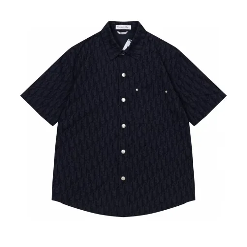 Bestseller Dior Kurzarm Marineblauer Jacquard-Stil
