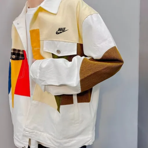 Premium Nike Jacken Denim Patchwork Luxus