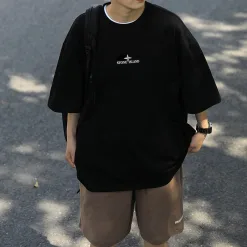 Luxus-Kollektion mit kurzen Ärmeln aus weißer Baumwolle von Stone Island