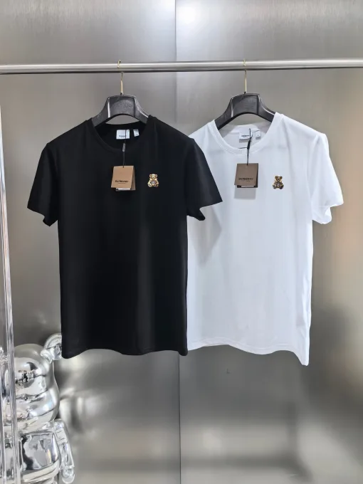 Premium Qualität Burberry Kurzarm Schwarz Baumwolle Klassischer Luxus