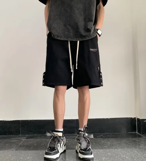 Balenciaga Shorts in Premium-Qualität, Schwarz verwaschen, Luxus