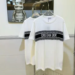 Bestseller Dior Kurzarm Weißer Strick Jacquard Stil