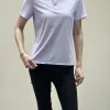 Hochwertiges Descente Kurzarm-Shirt in Weiß, atmungsaktiv, luxuriös