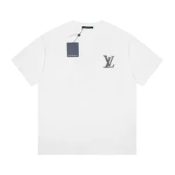 Premium Louis Vuitton Kurzarm Baumwolle Logo Luxus
