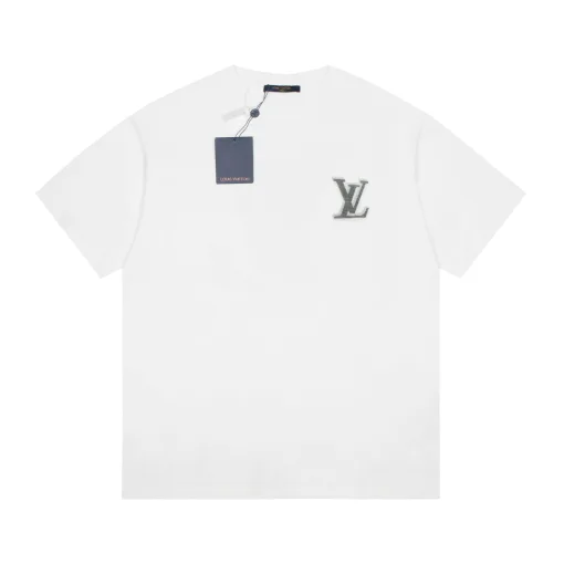 Premium Louis Vuitton Kurzarm Baumwolle Logo Luxus