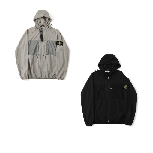 Bestseller Stone Island Jacken Schwarz Nylon Klassisch Luxus