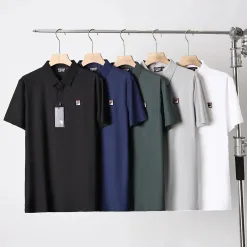 Bestseller Fila Poloshirt aus schwarzer Seide, Freizeitkollektion