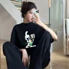 Premium Louis Vuitton Kurzarm Schwarz Baumwolle Atmungsaktiv Stil