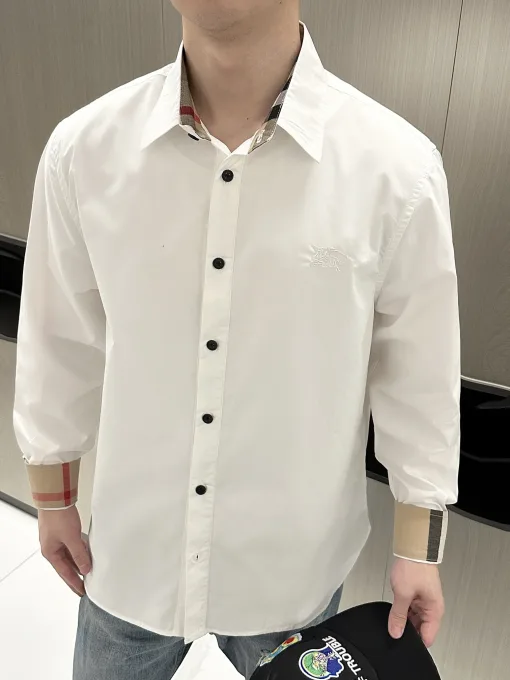 Hochwertige Burberry Langarm Schwarz Logo Luxus