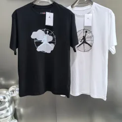 Hochwertiges Jordan T-Shirt Schwarz Baumwolle Logo Luxus