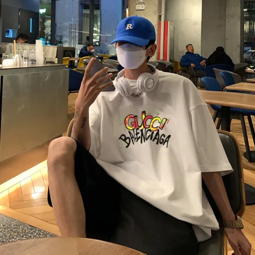 Premium Gucci Kurzarmhemd aus weißer Baumwolle im Logo-Stil