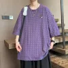 Premium Fila Kurzarm-Kollektion aus schwarzer Seidenjacquard