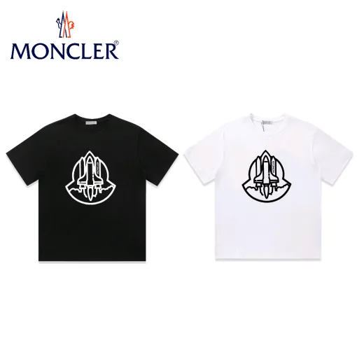 Premium Qualität Moncler T-Shirt Schwarz Baumwolle Logo Luxus