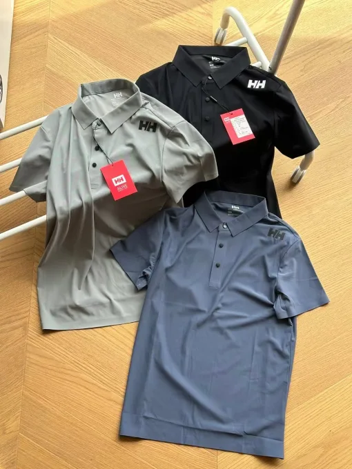 Hochwertiges Helly Hansen Kurzarm-Luxusshirt aus schwarzer Seide