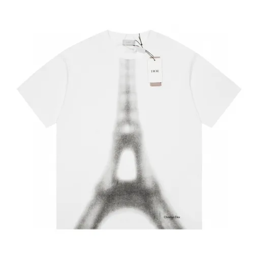 Premium Dior Kurzarm Schwarz Baumwolle Print Luxus