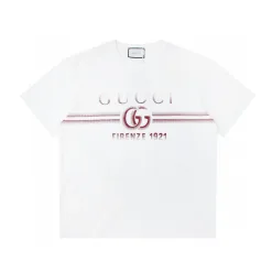 Hochwertiges Gucci Kurzarm-Weiß-Baumwoll-Farbverlauf-Luxus