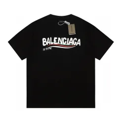 Meistverkaufte Balenciaga Kurzarm-Logo-Kollektion aus schwarzer Baumwolle