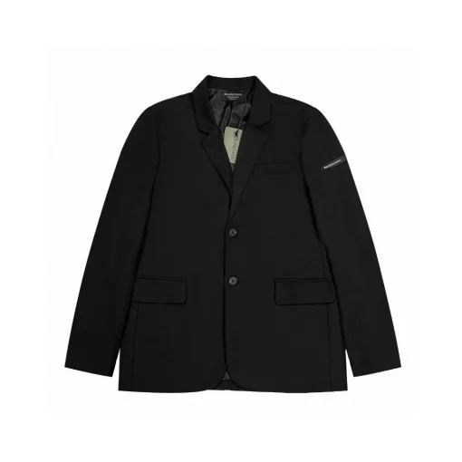 Premium Qualität Balenciaga Anzüge Schwarz Leder Formal Luxus