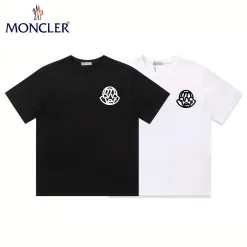 Luxus Moncler T-Shirt Schwarz Baumwolle Logo Kollektion