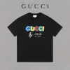 Premium Gucci Kurzarm Schwarzer Baumwolldruck