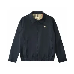 Premium Burberry Mantel Schwarz Bestickt Luxus
