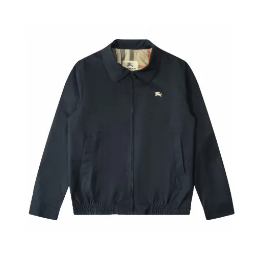 Premium Burberry Mantel Schwarz Bestickt Luxus