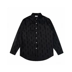 Hochwertiges Yves Saint Laurent Hemd Schwarz Print Kollektion