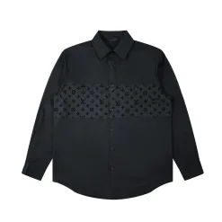 Bestseller Louis Vuitton Hemd Schwarzer Printstil