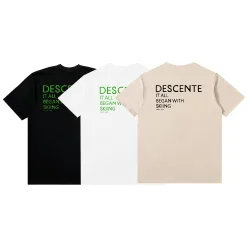 Luxus-T-Shirt Descente aus schwarzer Baumwolle im Logo-Stil