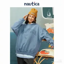 Hochwertige Nautica Sweatshirts aus weißer Baumwolle im Washed Style