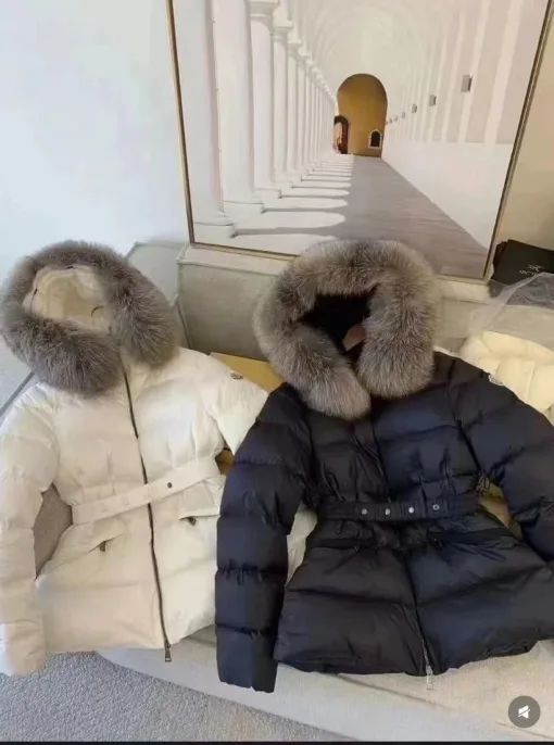 Luxus Moncler Daunenjacke Weiß Nylon Übergroß Luxus