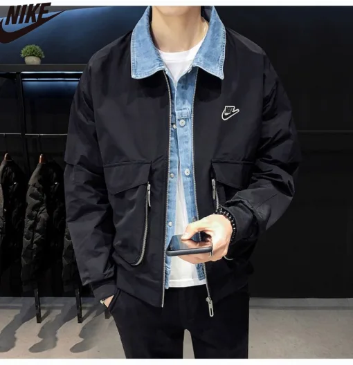 Luxus Champion Mäntel Schwarz Denim Casual Luxus
