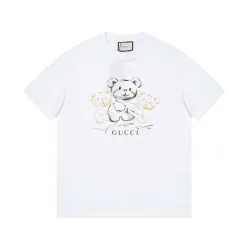 Bestseller Gucci Kurzarm Schwarz Baumwolle Print Luxus