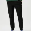 Luxuriöse Lacoste Jogginghose aus schwarzer Baumwolle, Casual Collection