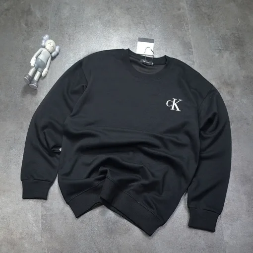 Premium Calvin Klein Langarmshirt Schwarz Baumwolle Klassischer Stil