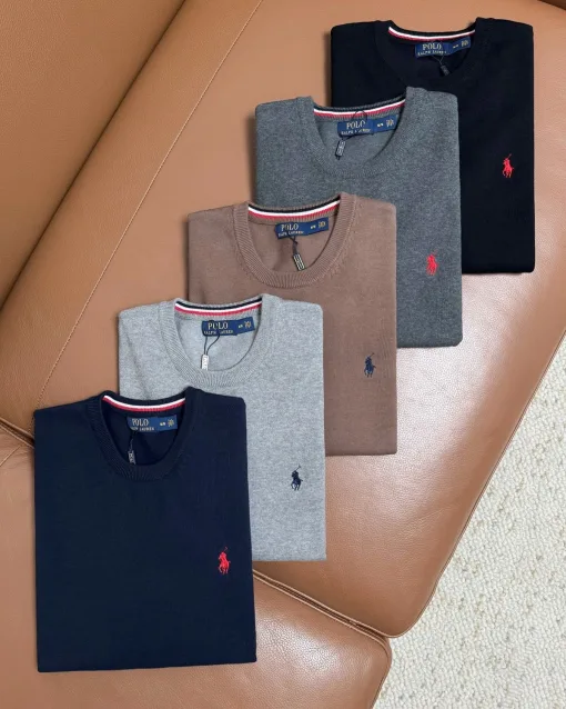 Hochwertige Ralph Lauren Pullover im schwarzen bestickten Stil