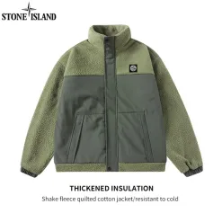 Premium Stone Island Jacke im grünen Fleece-Stil