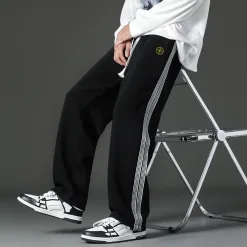 Hochwertige Stone Island Freizeithose Schwarz Patchwork Kollektion