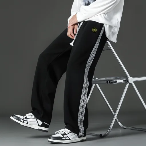 Hochwertige Stone Island Freizeithose Schwarz Patchwork Kollektion