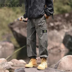 Premium Stone Island Hose Weiß Retro Kollektion