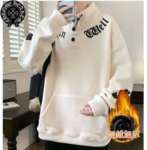 Luxus Chrome Hearts Hoodie Schwarz Fleece Elegante Kollektion