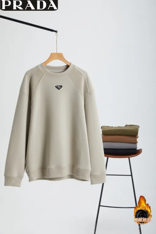 Hochwertiger Prada Hoodie Fleece Solid Kollektion