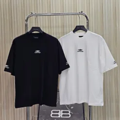 Luxus Balenciaga Kurzarm Schwarz Logo Luxus