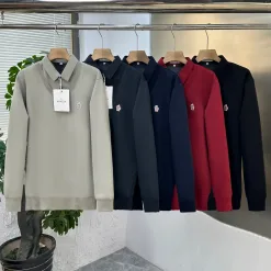 Bestseller Moncler Shirts Schwarz Fleece Logo Luxus