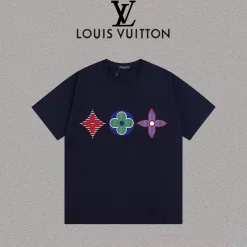 Premium Louis Vuitton Kurzarm-Baumwolle im Logo-Stil
